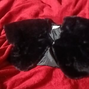 Wonder Nation Black Faux Fur Kids Jacket